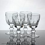 Set of four Waterford Crystal Kathleen pattern cut glass port glasses