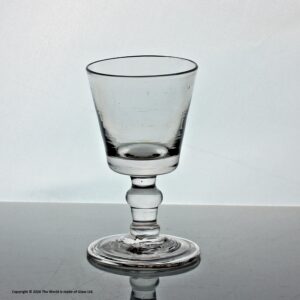 Georgian plain bucket bowl dram glass with folded foot
