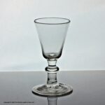 Georgian plain bucket bowl dram glass with folded foot