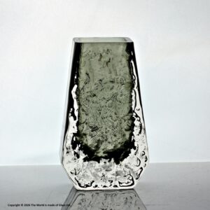 Geoffrey Baxter for Whitefriars Textured range Coffin vase, Pewter