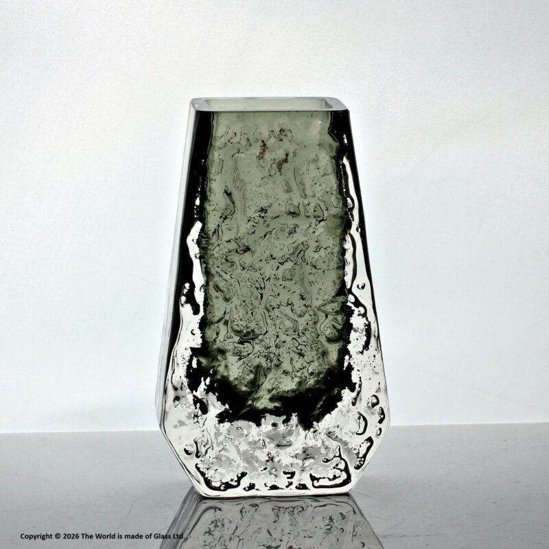Geoffrey Baxter for Whitefriars Textured range Coffin vase, Pewter