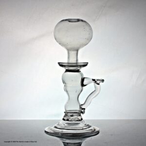 Georgian tall glass oil lamp with applied handle