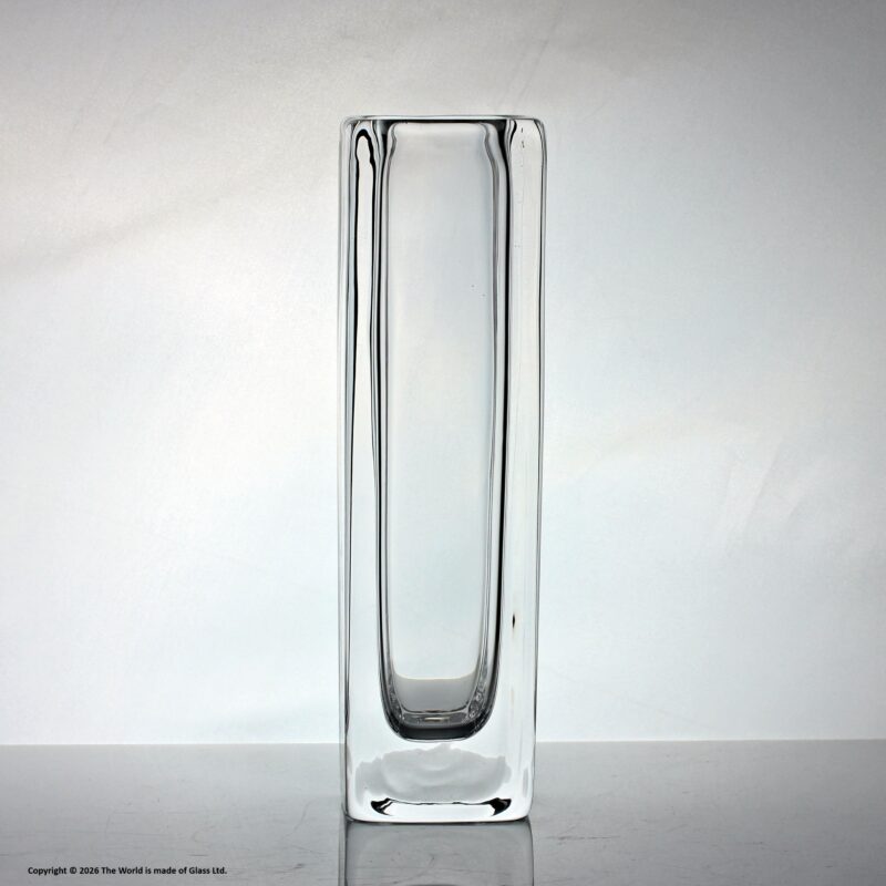 Nils Landberg for Orrefors Dusk range vase, clear