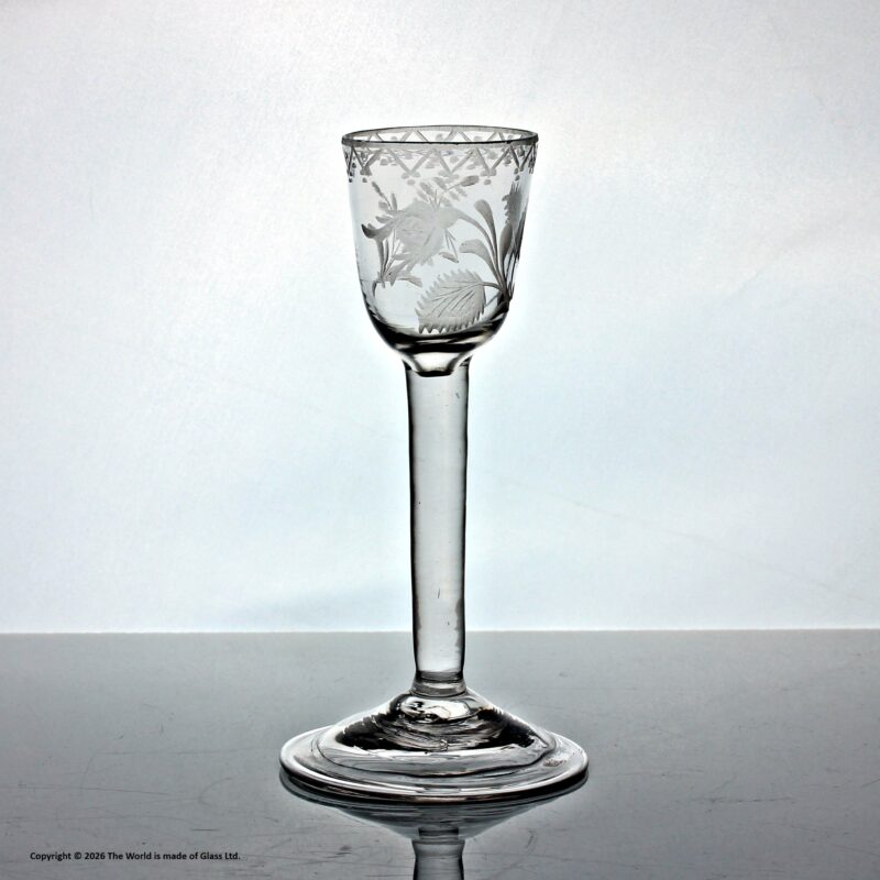 Georgian Jacobite plain stem wine glass