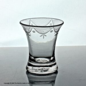 Georgian small swag and tail engraved firing glass
