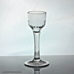 Georgian plain stem wine glass, fluted ogee bowl