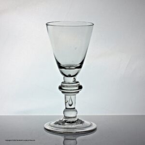 Georgian triple annular knop heavy baluster wine goblet