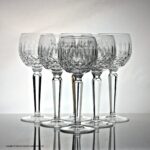 Set of six Waterford Crystal Colleen pattern hock glasses
