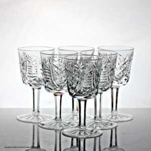 Set of six Waterford Crystal Clare pattern port glasses