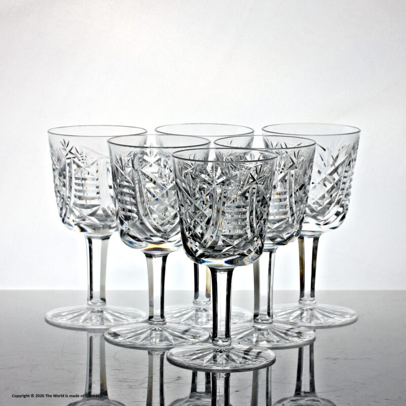 Set of six Waterford Crystal Clare pattern port glasses
