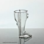 Georgian small boot dram glass with rigaree decoration