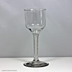 Georgian tall double series opaque twist wine glass, ogee bowl