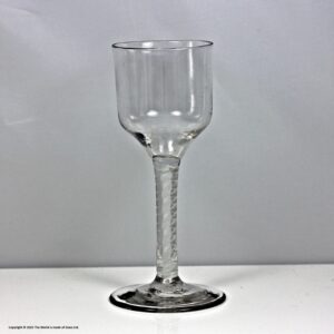 Georgian tall double series opaque twist wine glass, ogee bowl