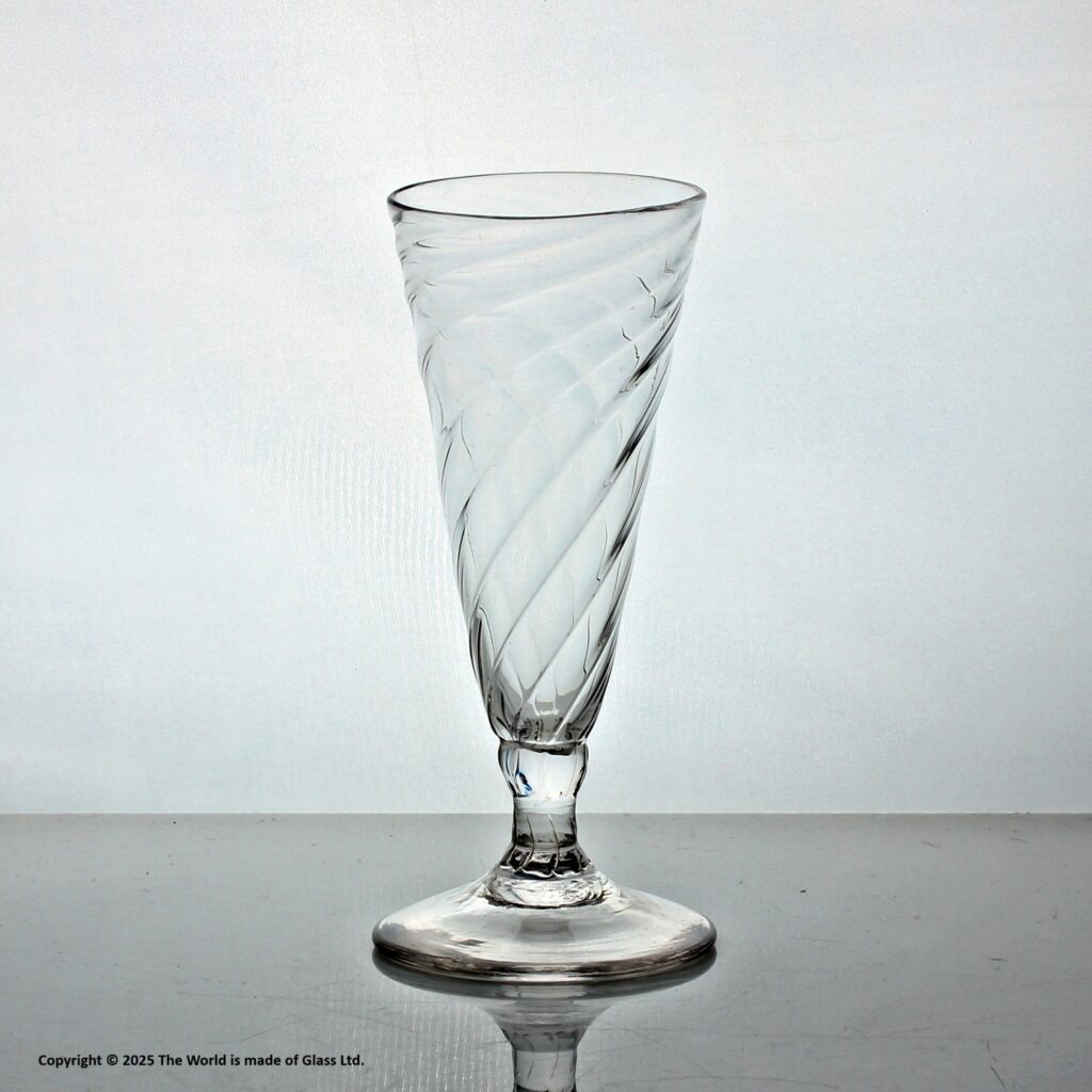 Georgian wrythen-moulded dwarf ale glass
