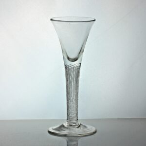 Georgian multi spiral air twist wine glass, trumpet bowl