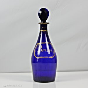 Georgian Bristol blue Brandy decanter and stopper