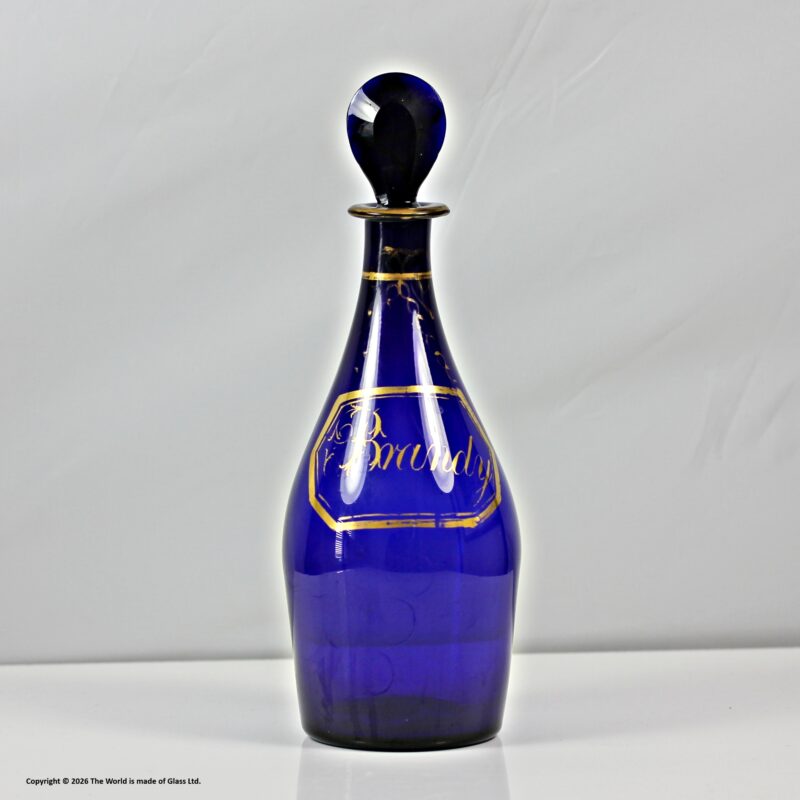 Georgian Bristol blue Brandy decanter and stopper