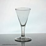 Georgian funnel bowl dram or gin glass, folded foot