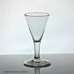 Georgian funnel bowl dram or gin glass, folded foot