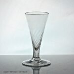Georgian half wrythen-moulded dwarf ale glass, folded foot