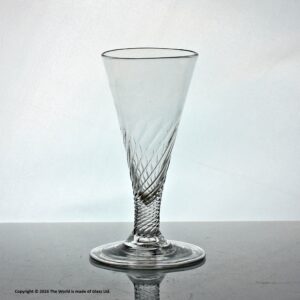 Georgian half wrythen-moulded dwarf ale glass, folded foot