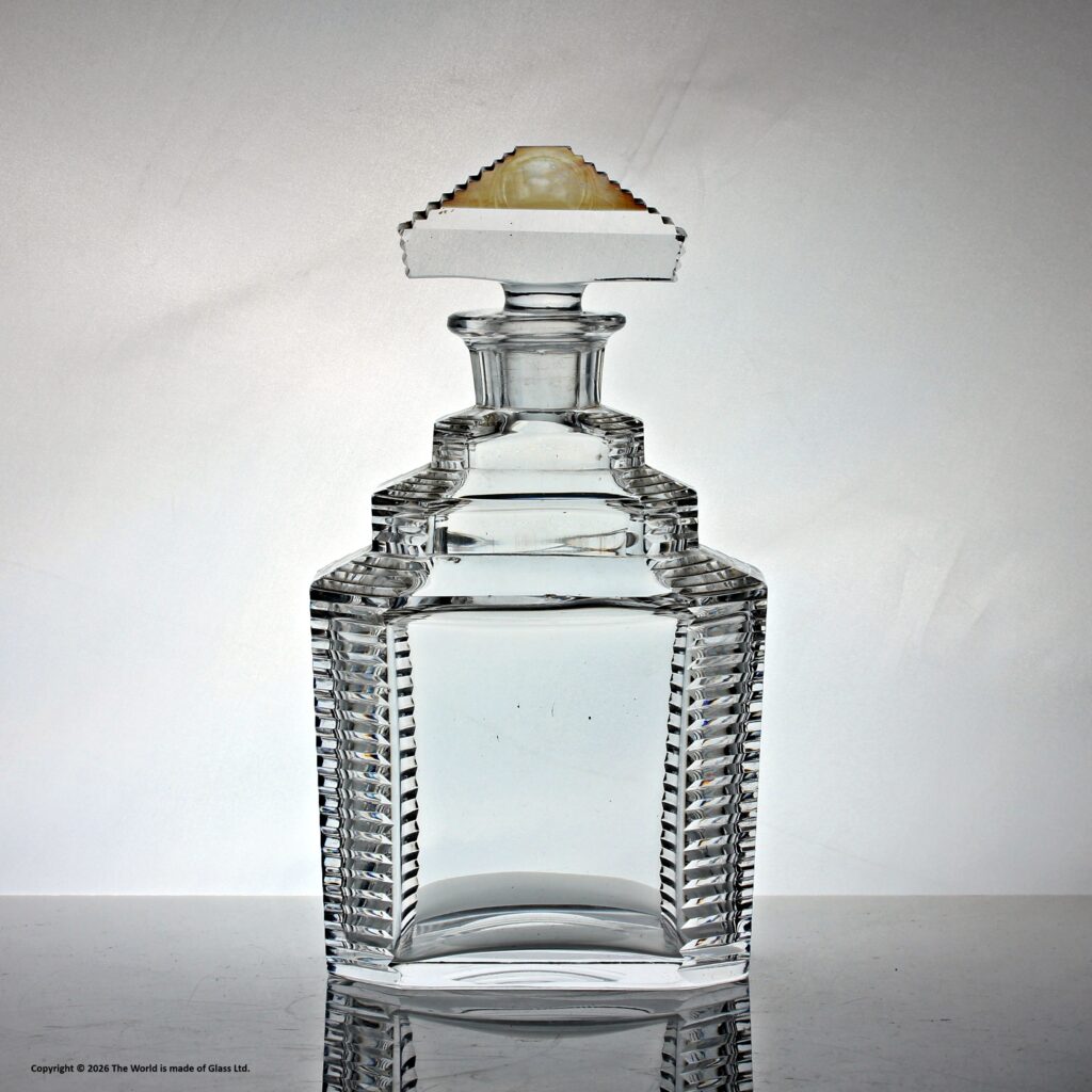 Early 20th century Art Deco heavily cut decanter