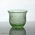 Lalique Rosemary pattern glass tea light or votive candle holder,