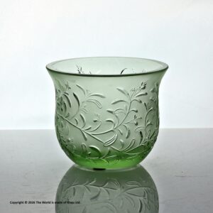 Lalique Rosemary pattern glass tea light or votive candle holder,