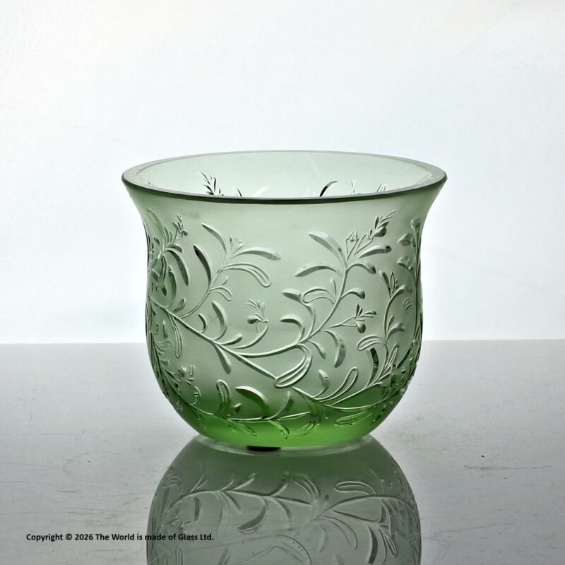 Lalique Rosemary pattern glass tea light or votive candle holder,