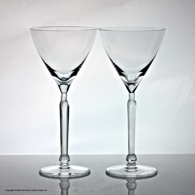 Pair of Lalique Clos Saint Odile pattern wine glasses