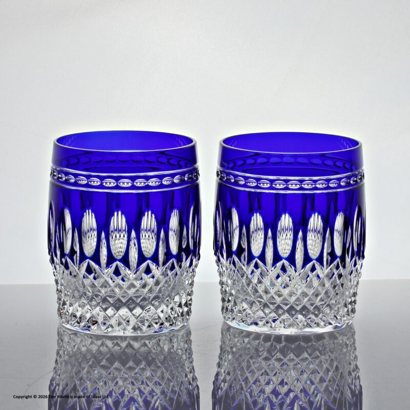 Pair of Waterford Crystal Clarendon Cobalt tumblers