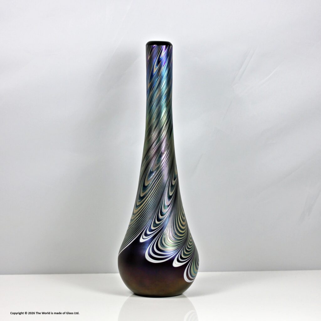 Richard Golding for Okra Glass, iridescent Nocturne vase
