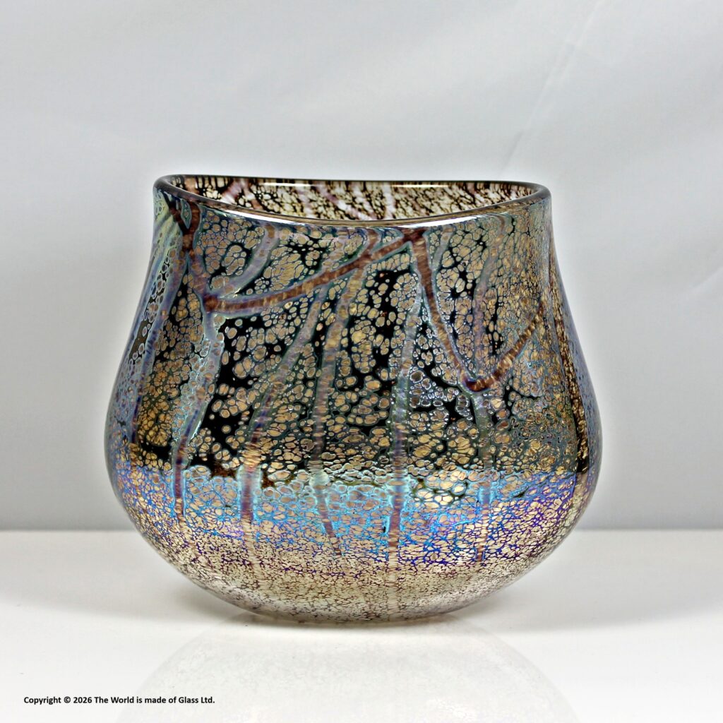 Norman Stuart Clarke iridescent studio glass bowl