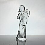 Baccarat lead crystal Angel figurine with harp or lyre, boxed