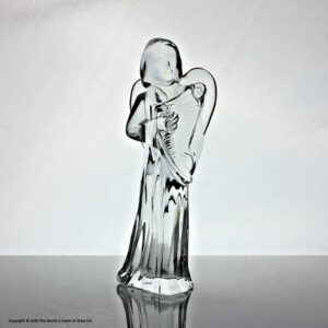 Baccarat lead crystal Angel figurine with harp or lyre, boxed