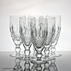 Set of six Waterford Crystal Colleen pattern champagne flutes