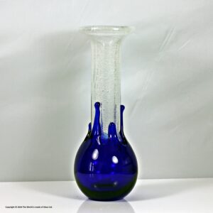 Pavel Jesek for Skrdlovice, blue and clear studio glass vase