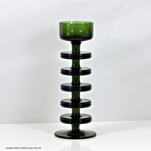 Ronald Stennett-Willson for Wedgwood Glass, Sheringham candlestick, five ring, green