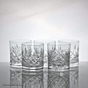 Set of five Cavan Crystal Old Fashioned lead crystal tumblers