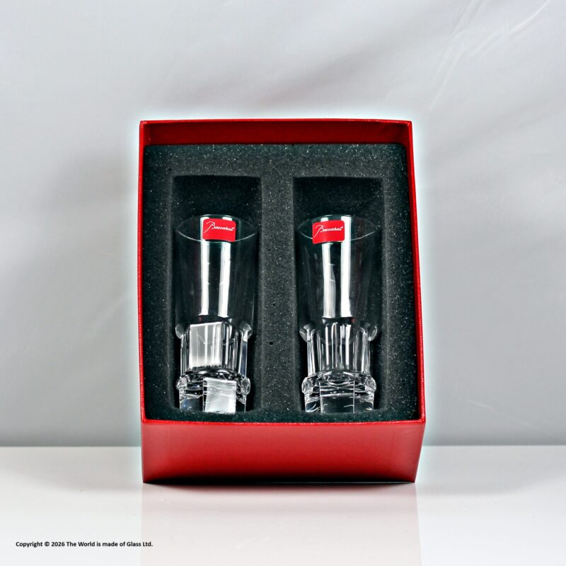 Pair of Baccarat Abysse pattern vodka glasses, boxed