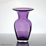Sark Glass optically wrythen moulded amethyst studio glass vase