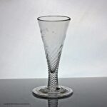 Georgian half wrythen-moulded dwarf ale glass, folded foot
