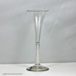 Georgian double series opaque twist wine glass, trumpet bowl