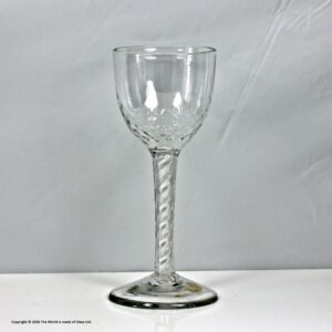 Georgian large double series opaque twist wine glass, ovoid bowl