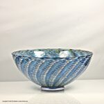 Bertil Vallien for Kosta Boda large Peacock glass bowl