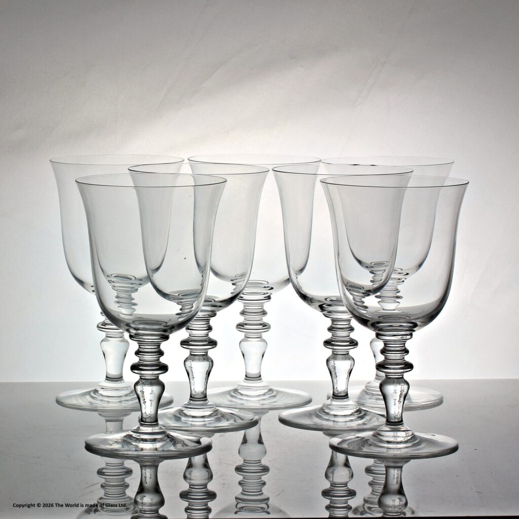 Set of seven Baccarat Provence pattern tall water goblets
