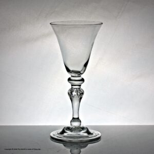 Georgian baluster wine goblet, bell bowl, domed foot