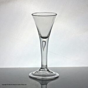 Georgian plain stem wine glass, funnel bowl, folded foot