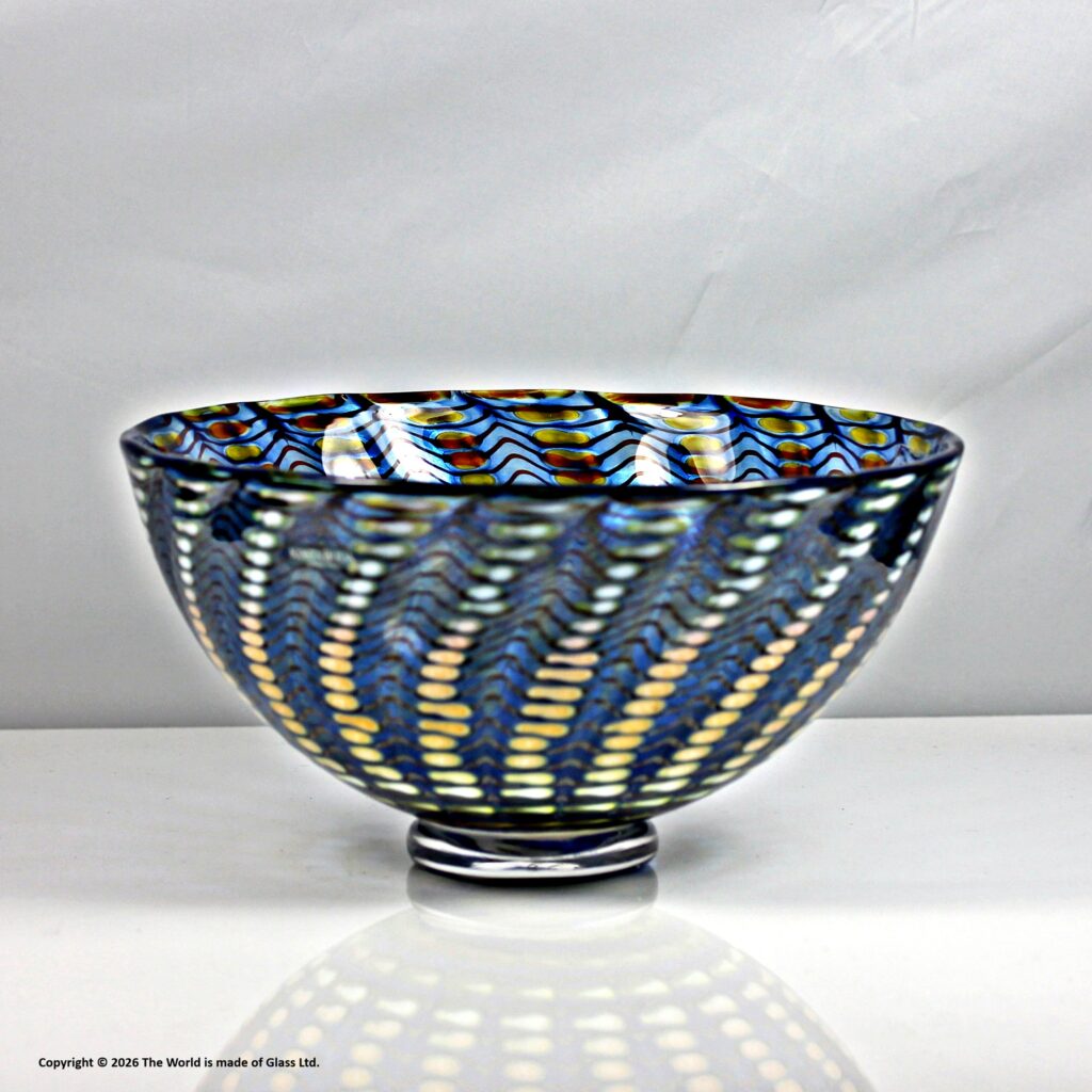 Bertil Vallien for Kosta Boda Peacock glass bowl