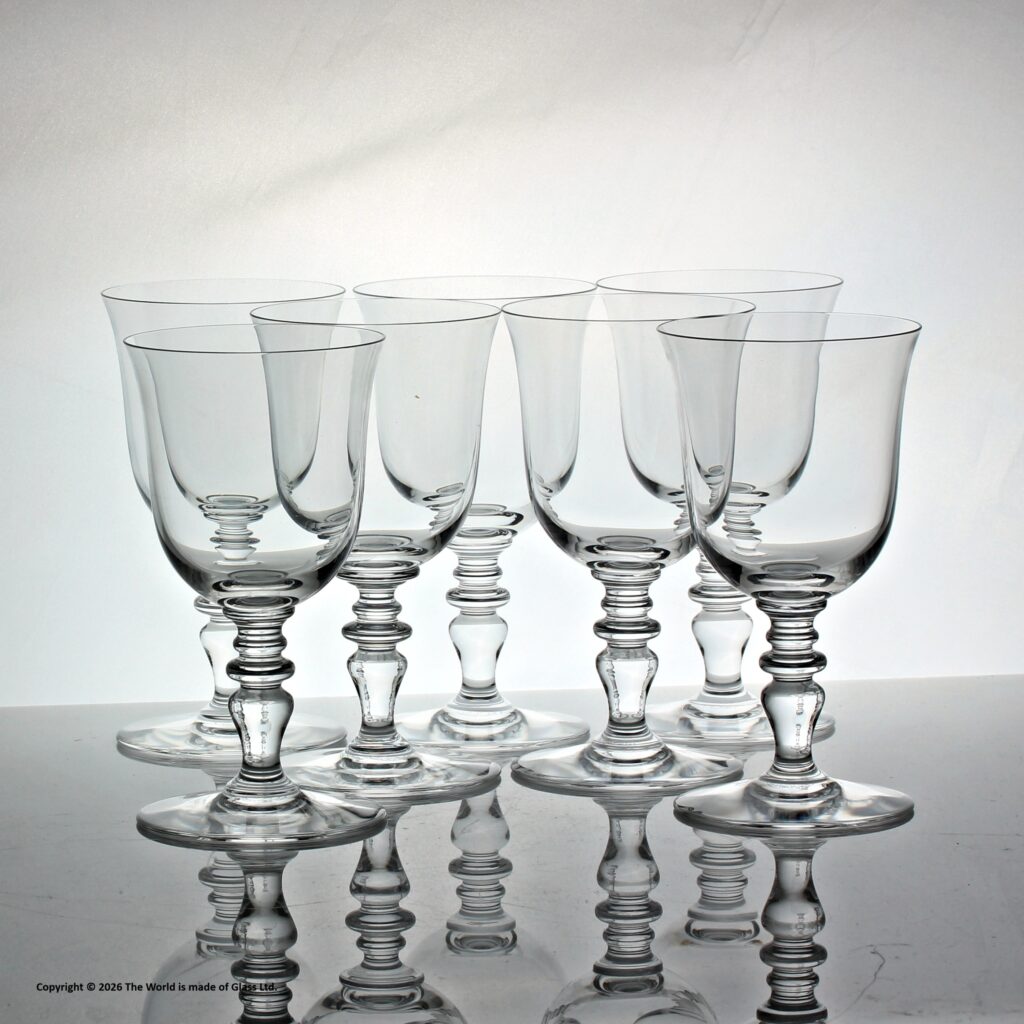 Set of seven Baccarat Provence claret glasses